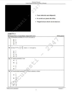 Subiecte la Evaluarea Națională 2022, proba de matematică 1 1 mate