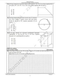Subiecte la Evaluarea Națională 2022, proba de matematică 3 3 mate