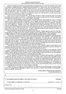 Simularea examenului de Evaluare Națională. Subiectele la proba Limba și Literatură Română. 2 62528439