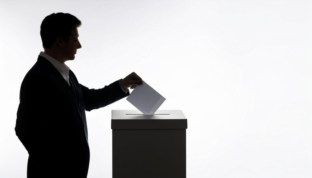 PNL a depus în Parlament legea prin care Iohannis poate să candideze la Senat 8 Firefly a ballot box for political elections isolated on the white background a man silhouette who