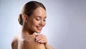 Firefly a beautiful woman using skin scrub 30856