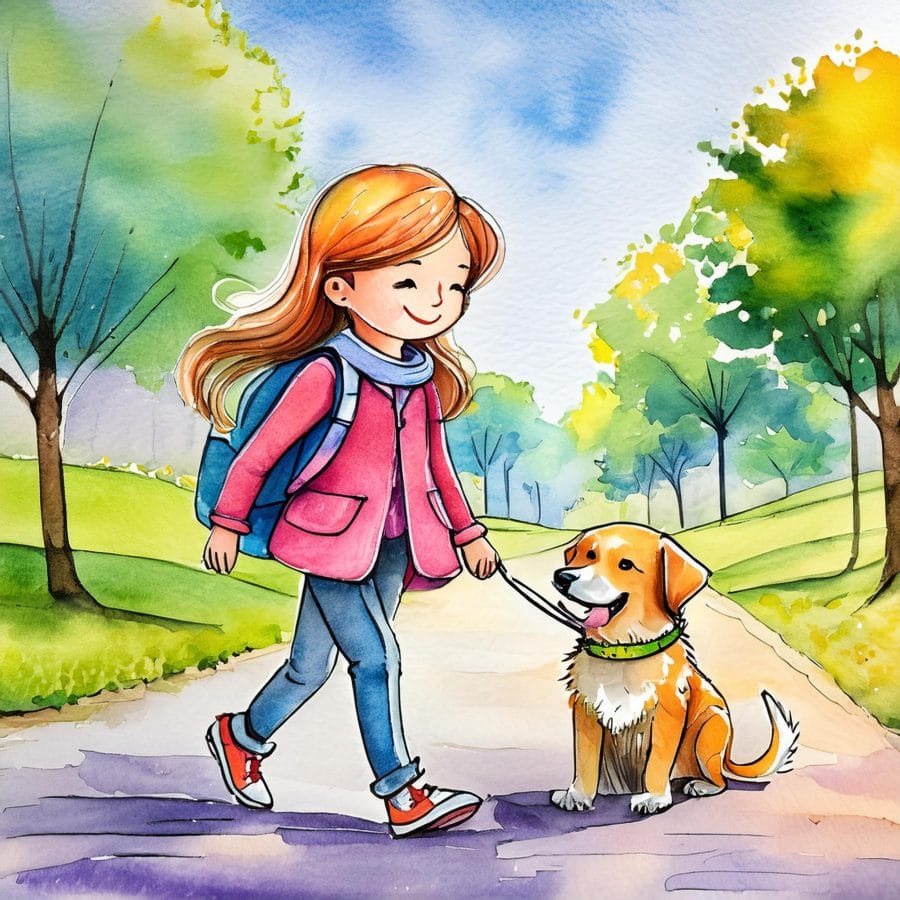 Firefly a friendship about a girl and a dog walking in the park 55788