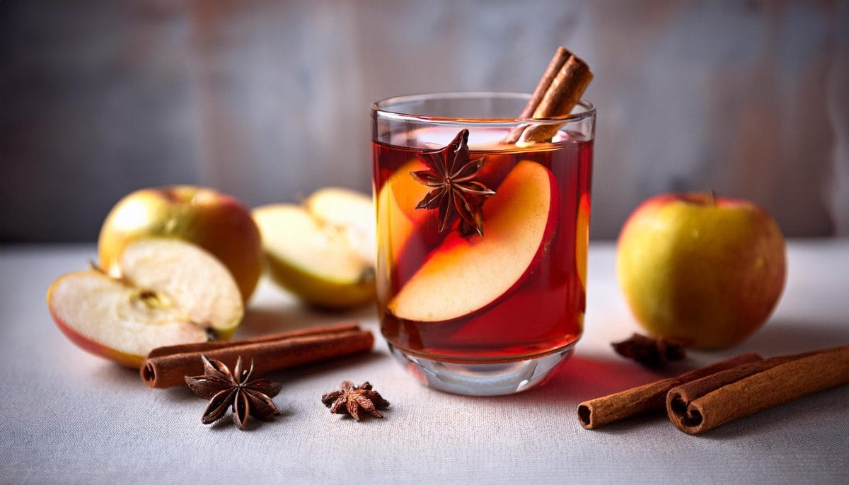 Firefly a glass of punch with slices apple and spices vertical 73381