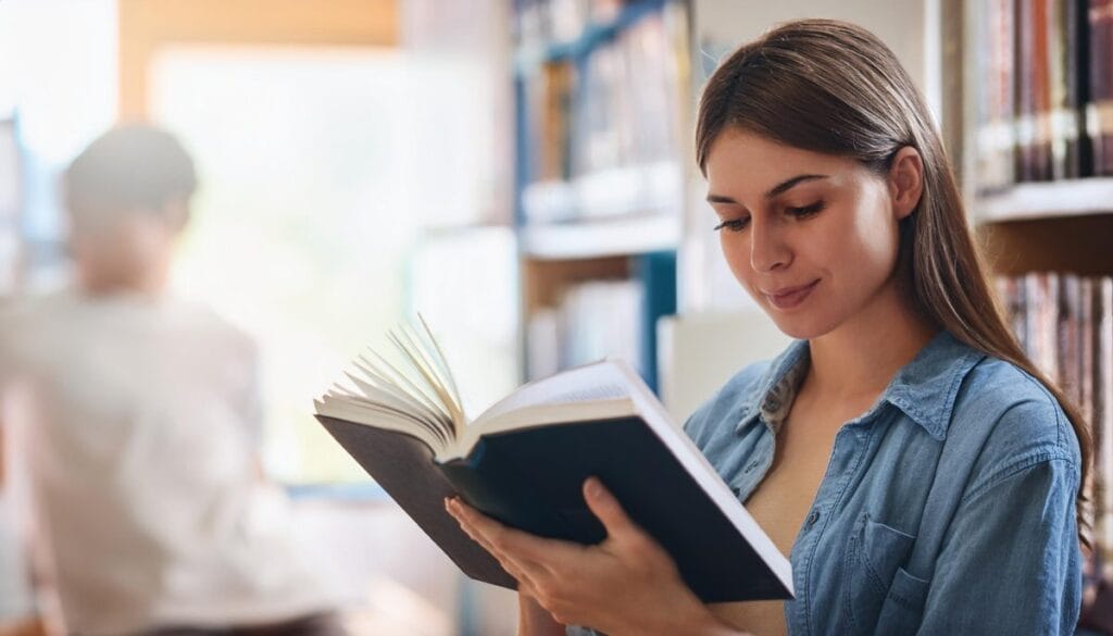 Firefly a photo about university students reading a books and study with intelligence knowledge s