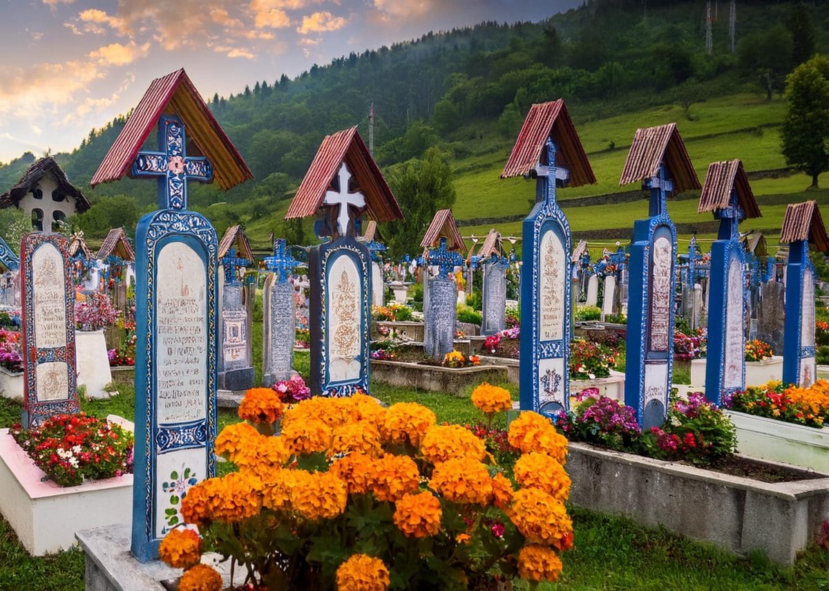 Firefly a photo of the merry cemetery from Sapanta Maramures Romania 32425ggg