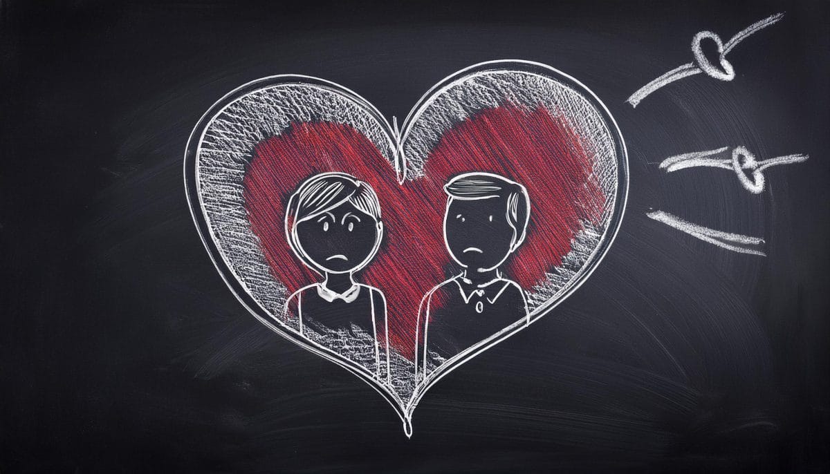 Firefly an illustration related with unhappy relationships and a heart chalk drawing 87203