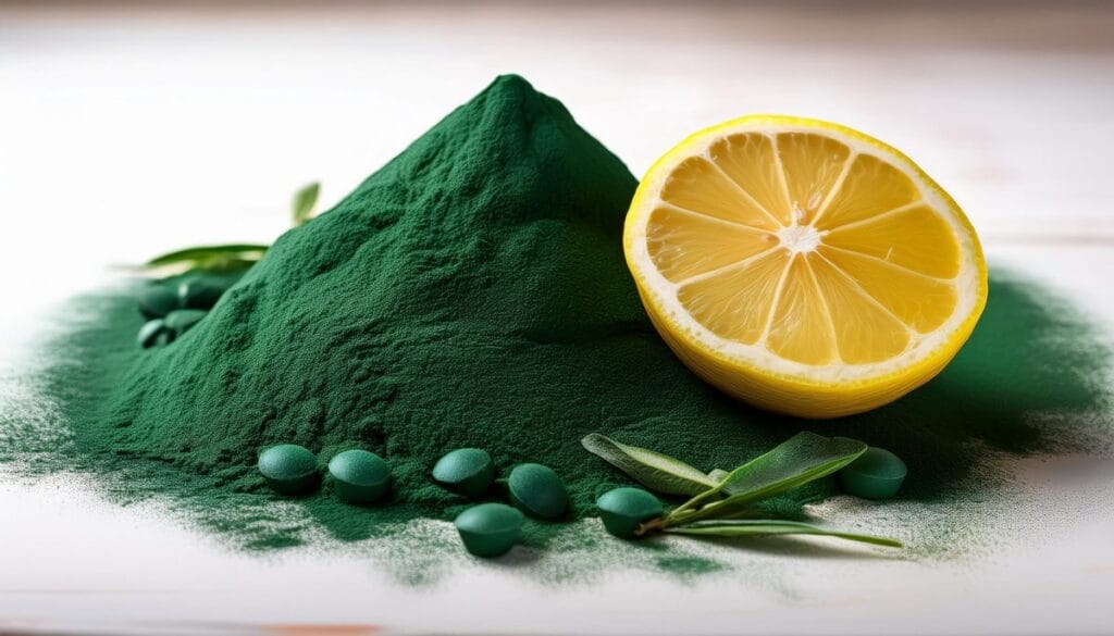 Firefly an illustration with spirulina and lemon wellness and natural treatments 13659