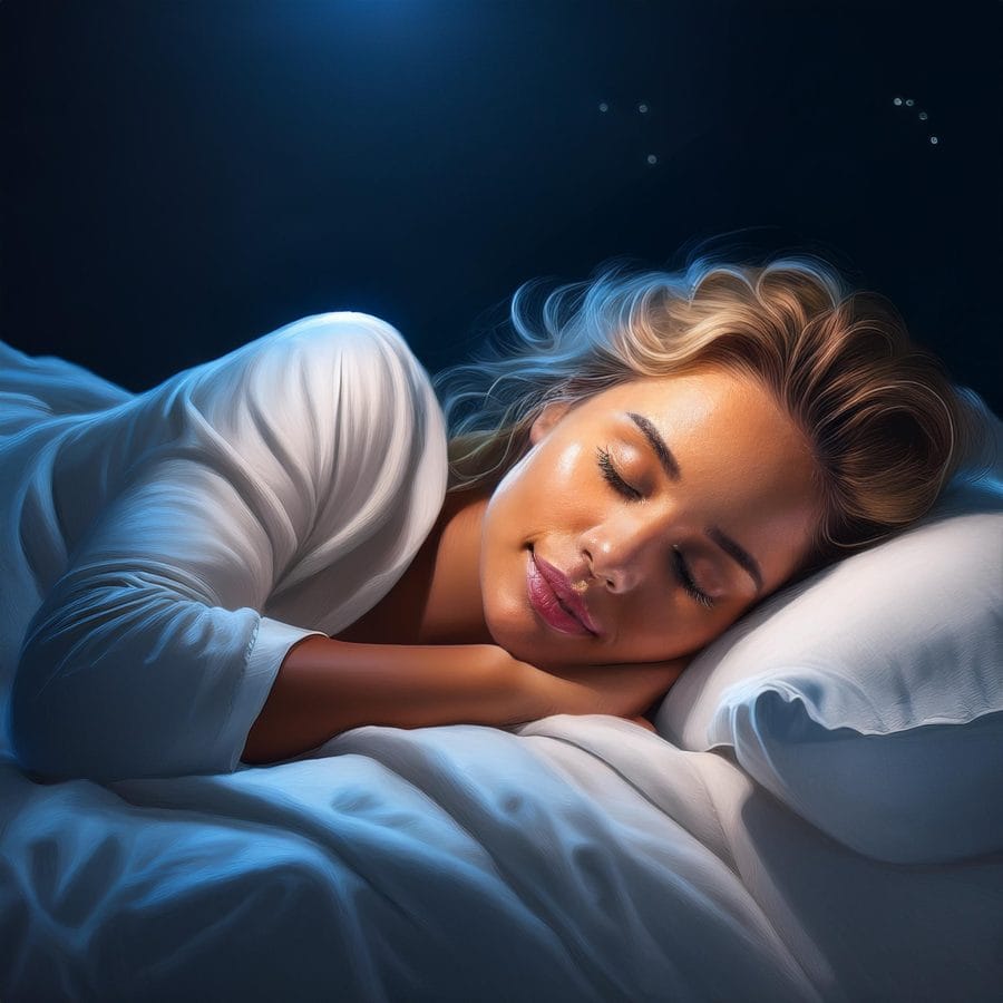 Ce trebuie să faci pentru a avea un somn odihnitor? 3 Firefly an image for restful nights sleep a woman lying down in the dark 98870