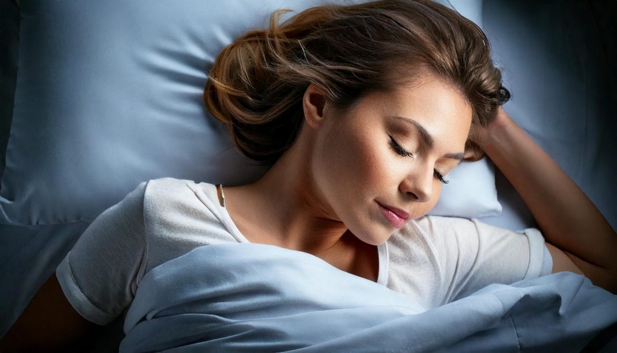 Poziția de somn optimă pentru a proteja coloana vertebrală 5 Firefly an image related to The optimal sleeping position to protect the spine a woman sleeping 687