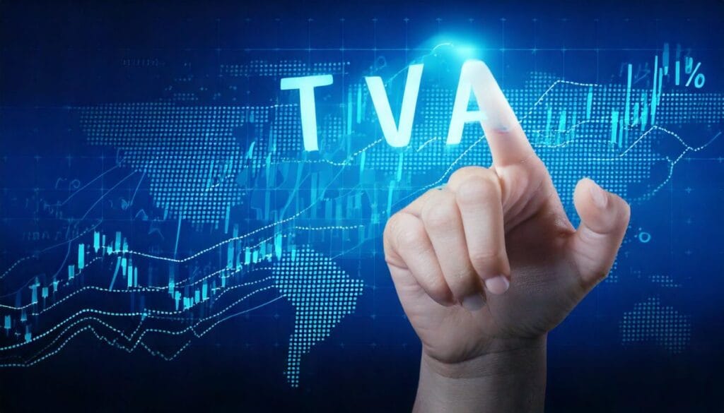 Firefly an image related to financial taxes a hand that indicates a word TVA 45214