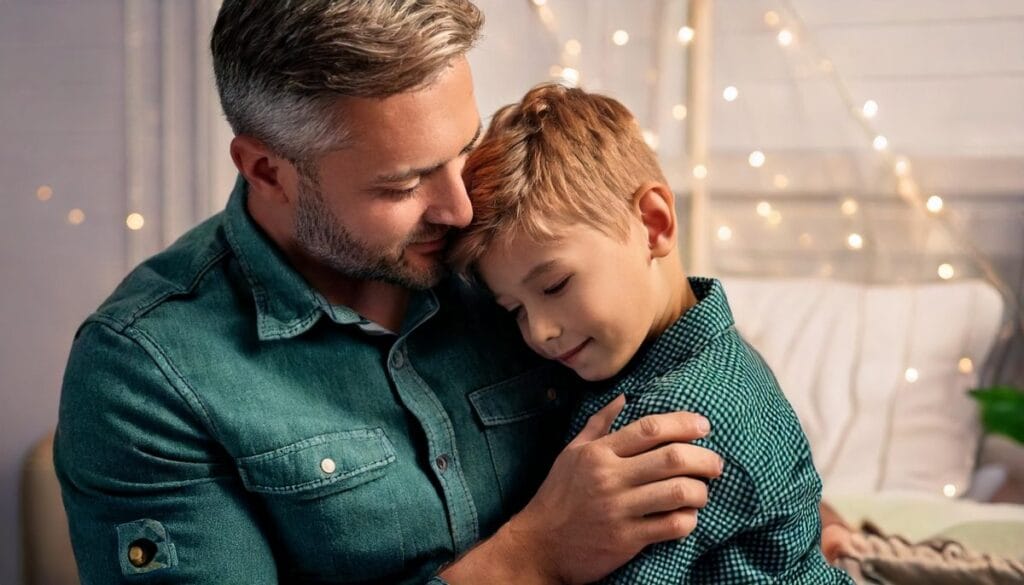Firefly an image related with a parent supports his child and comfort him 51121