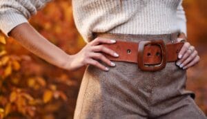 Firefly autumn shot of a young woman with Leather belts 46982
