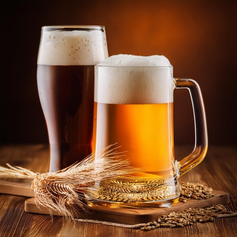 Firefly beer mug and a glass with malt and ale spikelets 43335
