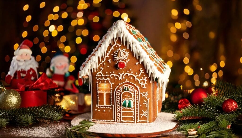 Firefly gingerbread house in a beuatiful decoration of Christmas 95813