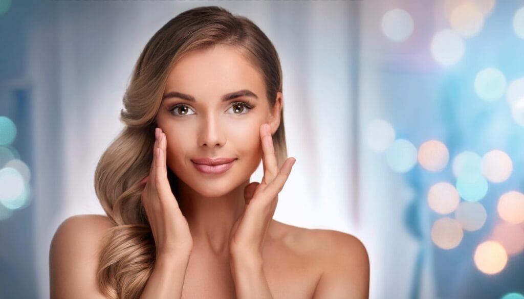 Firefly image with a beautiful woman who take care of her skin 85539