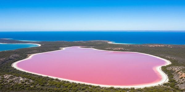 Lacul Hillier: Minunea roz a Australiei 2 Gemini Generated Image r36a4tr36a4tr36a e1750763158578