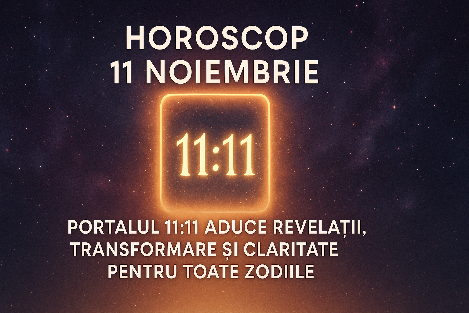 Horoscop 11 Noiembrie – Portalul 11:11 aduce revelații, transformare și claritate pentru toate zodiile