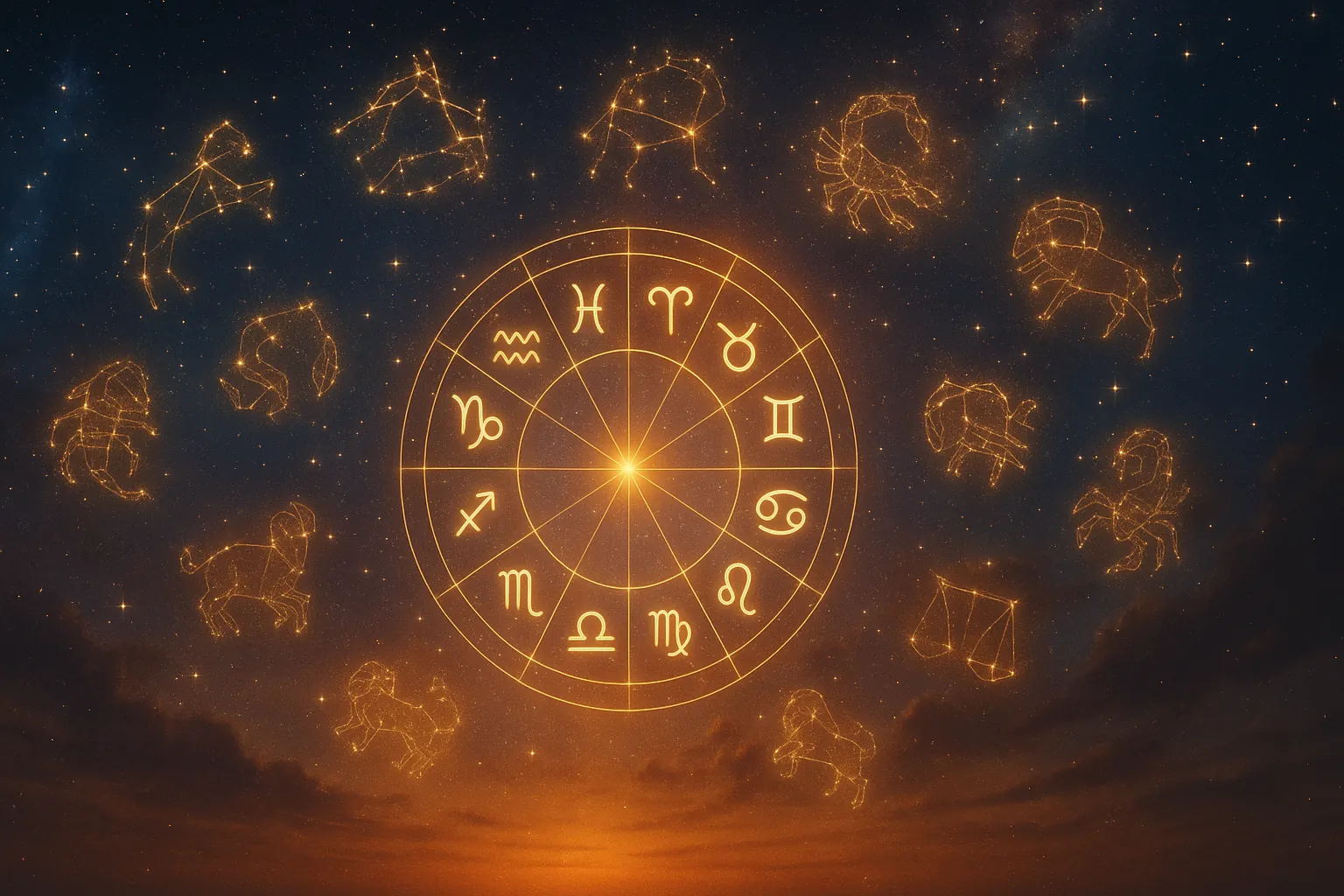 Horoscop săptămâna 3–9 noiembrie 2025: O săptămână a clarității interioare și a curajului de a spune adevărul 3 Ilustrație astrologică cu un cerc zodiacal luminos și constelații vizibile pe un cer de noapte, simbolizând energia cosmică a săptămânii 3–9 noiembrie 2025.
