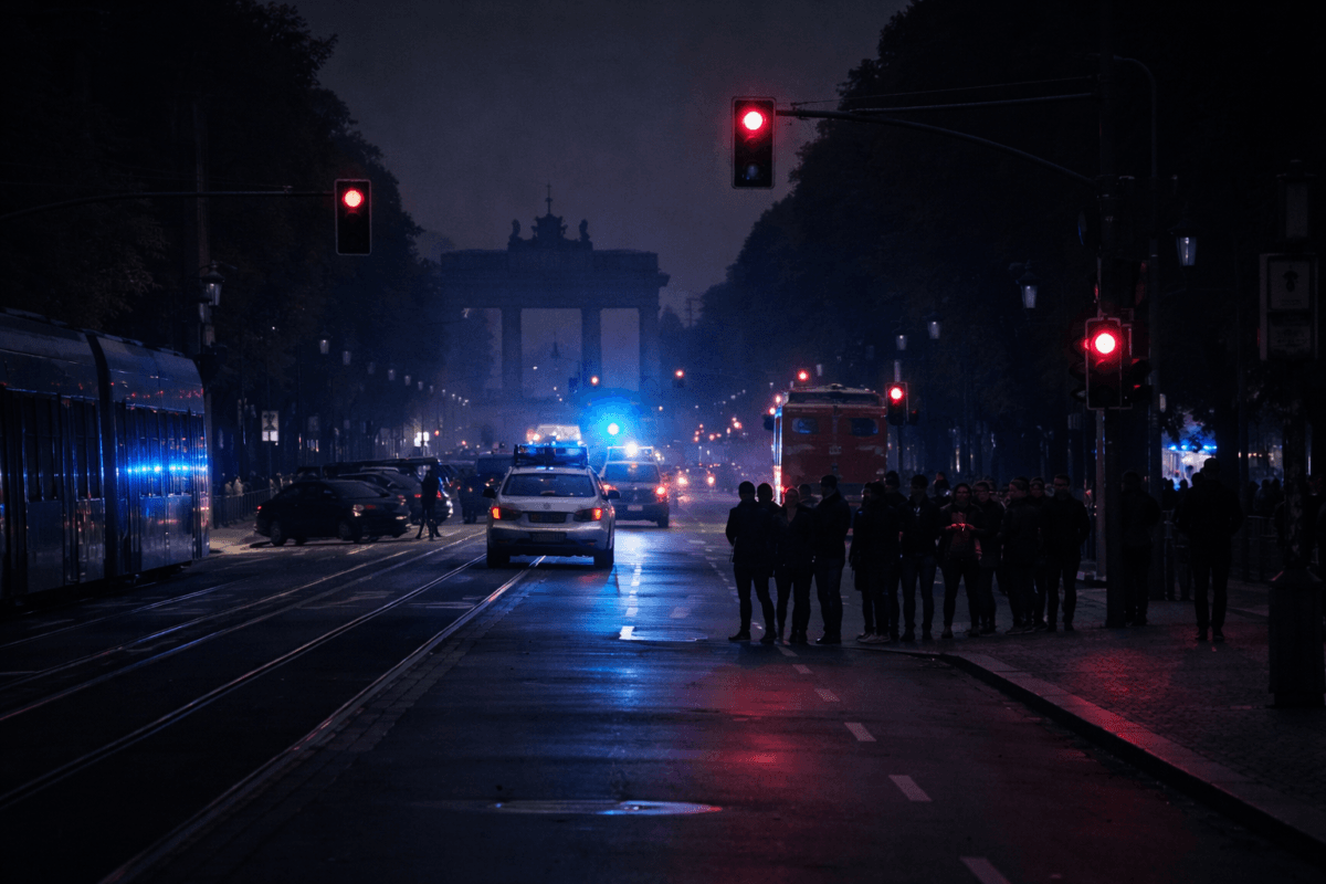 Stradă din Berlin afectată de o pană de curent