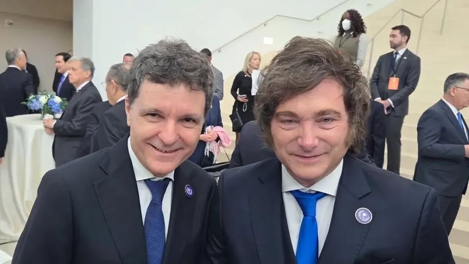 Javier Milei și Nicușor Dan la un eveniment oficial