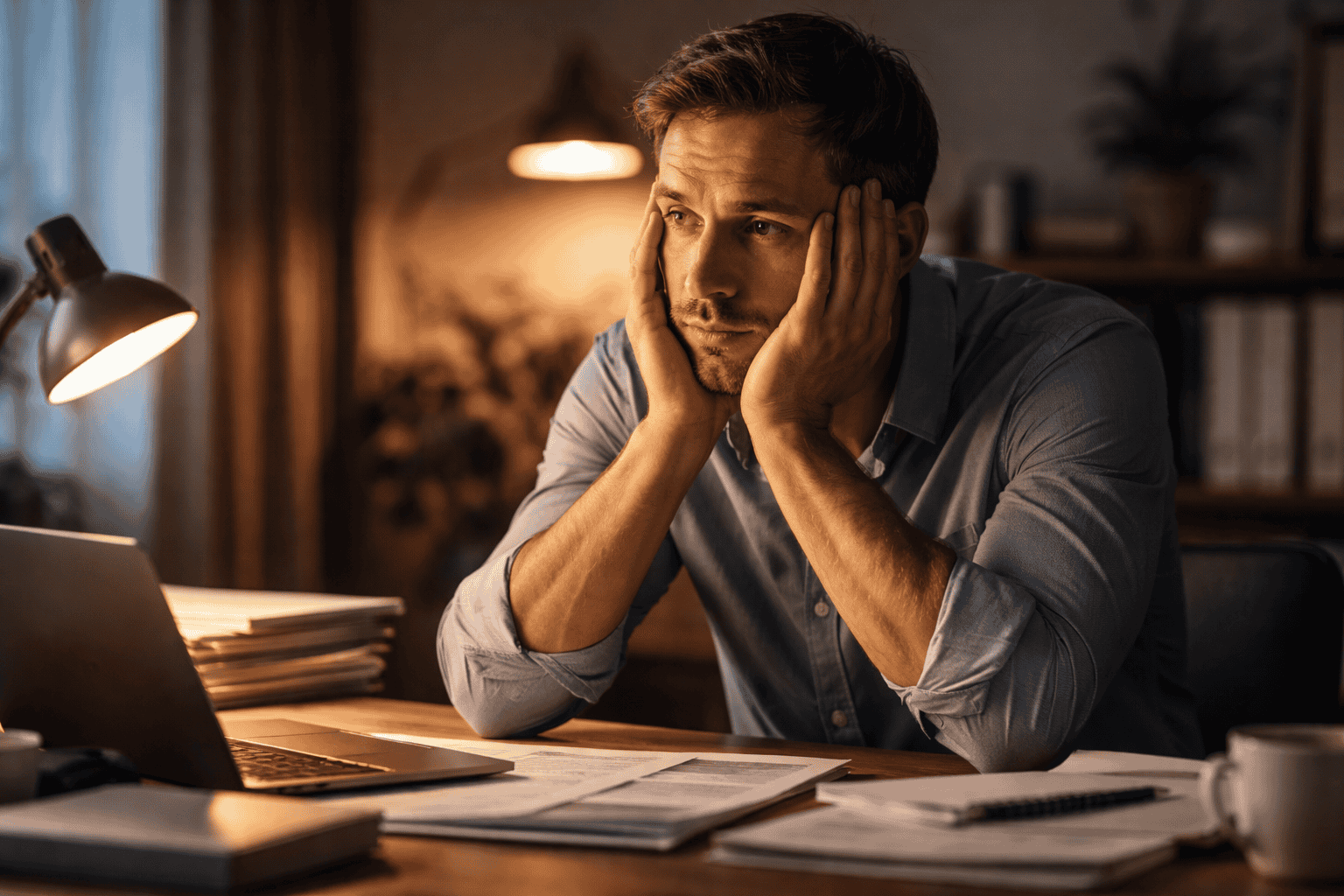 Persoană reflectând la propriile blocaje înaintea unui moment important