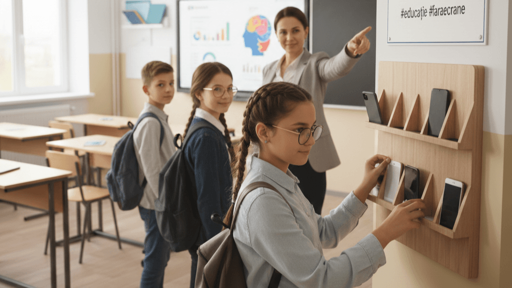 Reglementarea telefoanelor în școli.