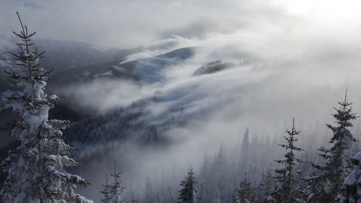 Viscol puternic în zona montană din Carpații Meridionali, cu vizibilitate redusă