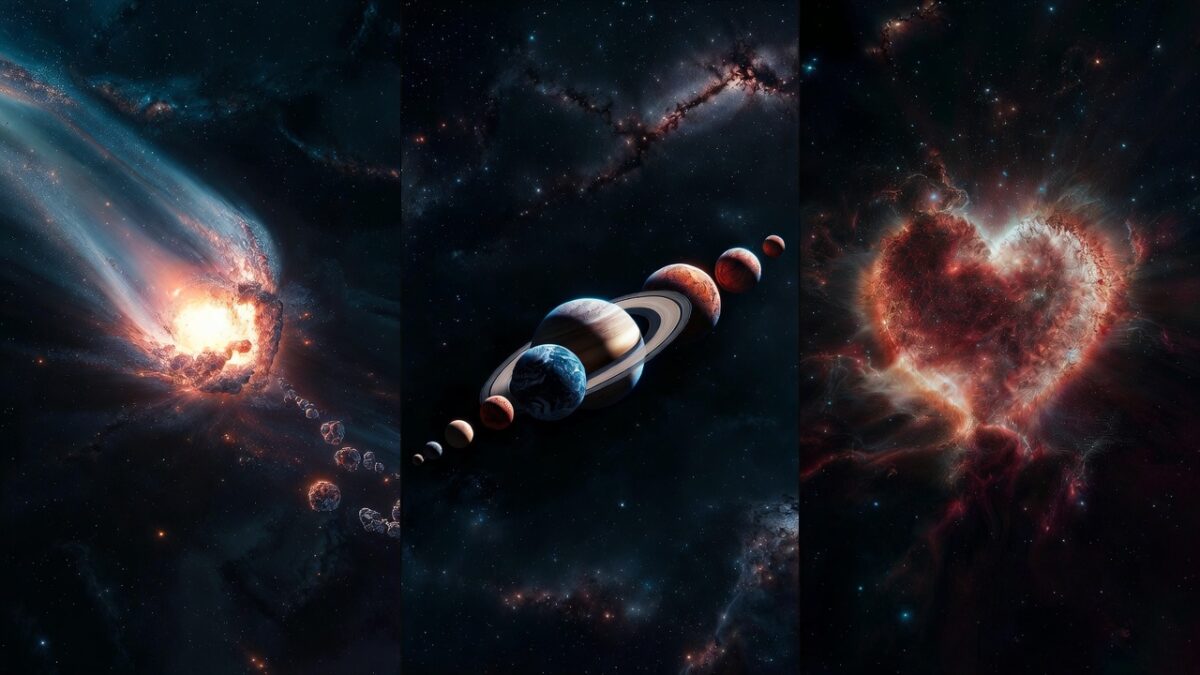 Imagine a cometei cu gaze organice, alinierea planetară și o stea roșie surprinzătoare