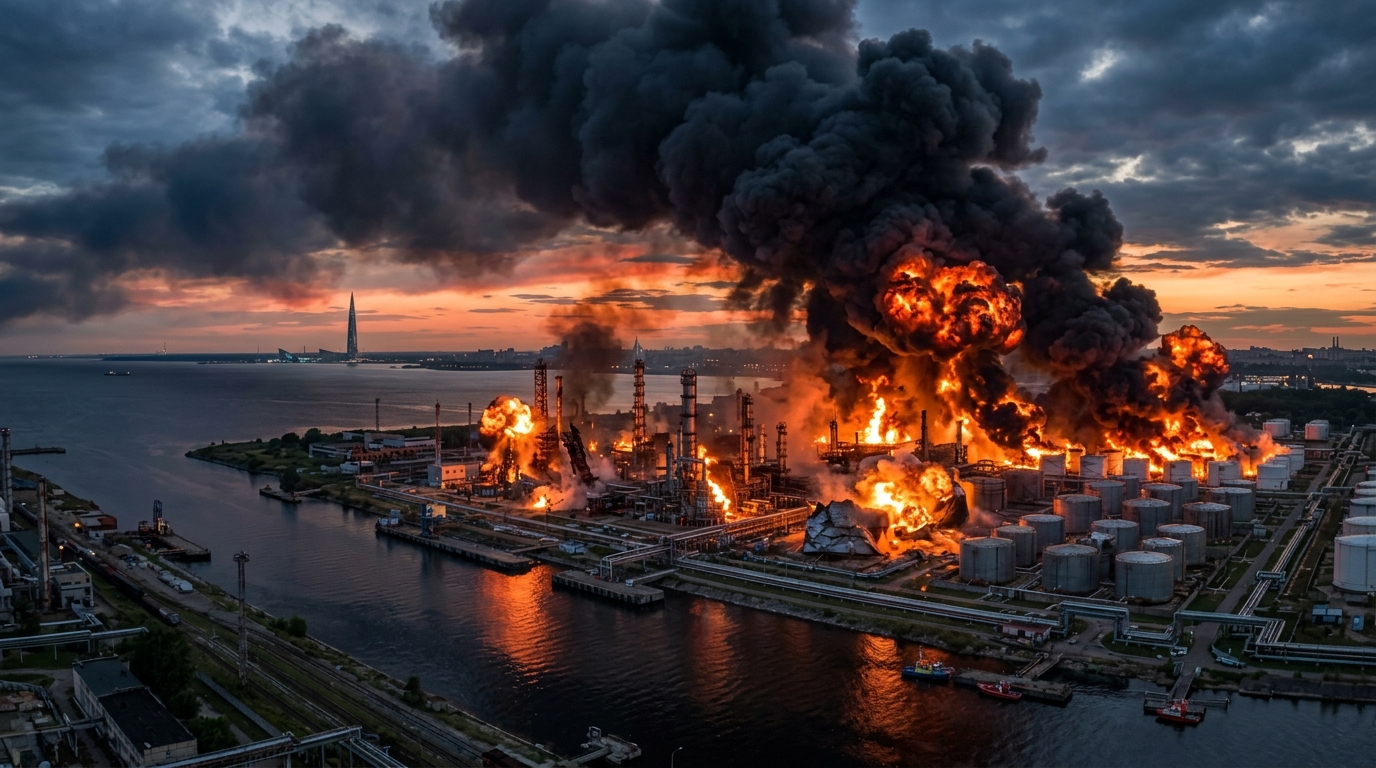 Atac masiv cu drone asupra Rusiei: incendii la instalații petroliere din zona Sankt Petersburg 1 Gemini Generated Image ioan2yioan2yioan